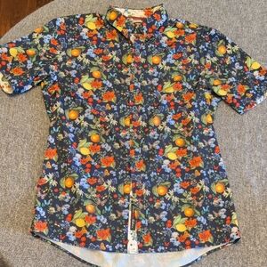 Navy Floral Button Down Shirt